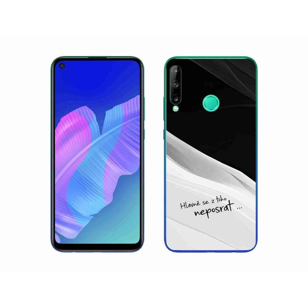 Gelový kryt mmCase na Huawei P40 Lite E - vtipný text 13 bíločerné pozadí