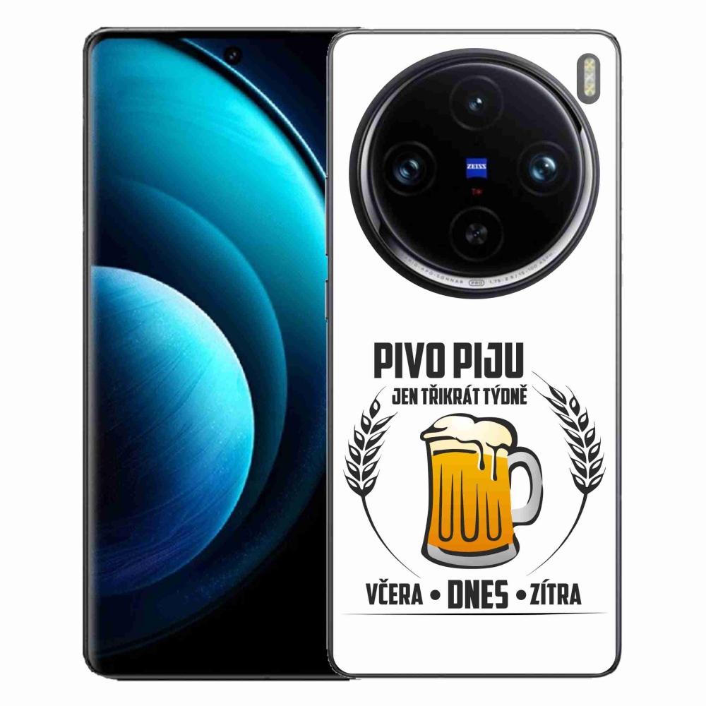 Gelový kryt mmCase na Vivo X100 Pro 5G - pivní motiv bílé pozadí