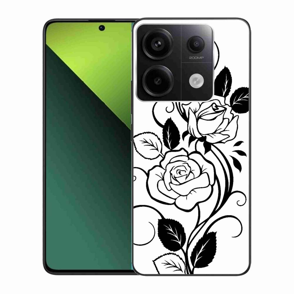 Gelový kryt mmCase na Xiaomi Redmi Note 13 Pro 5G/Poco X6 5G - černobílá růže