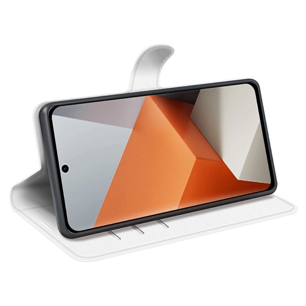 Litchi knížkové pouzdro na Xiaomi Redmi Note 13 Pro+ 5G - bílé