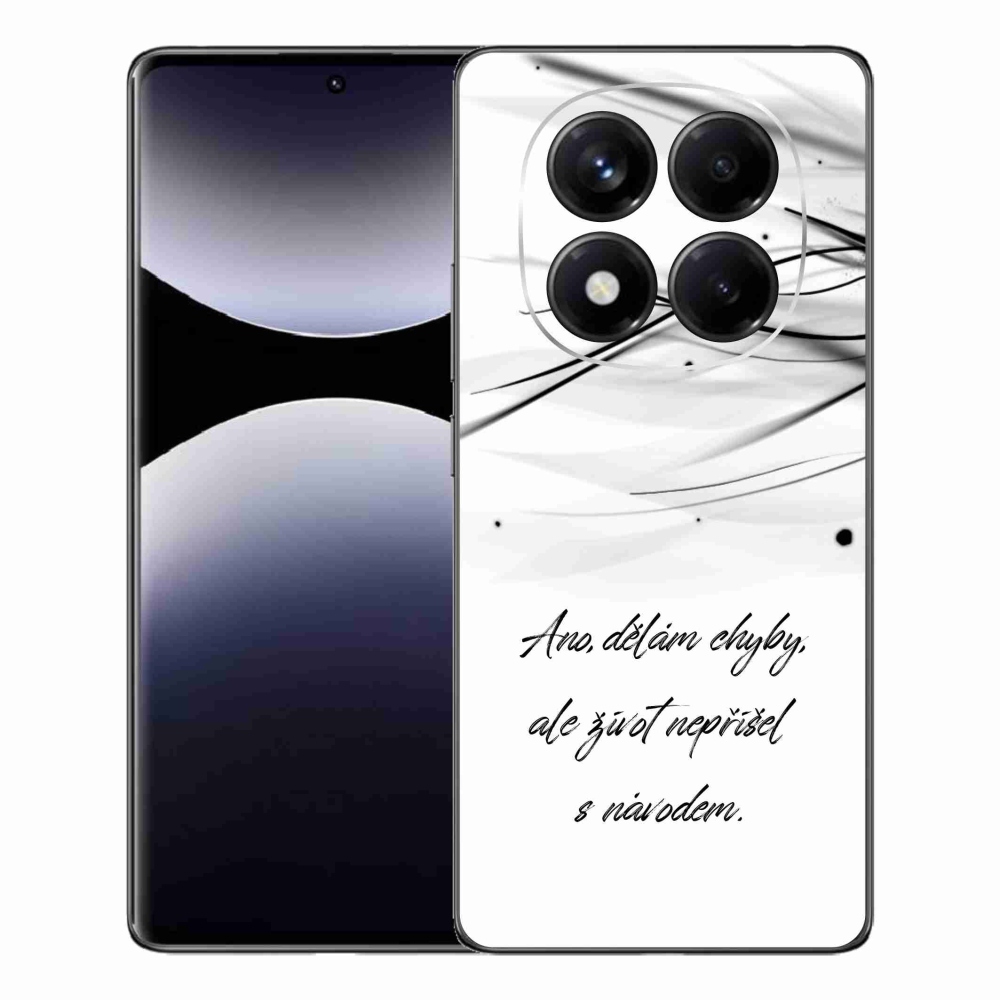 Gelový kryt mmCase na Xiaomi Redmi Note 14 Pro - citát bílé pozadí