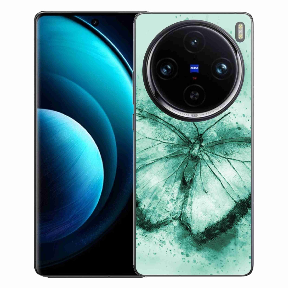 Gelový obal mmCase na Vivo X100 Pro 5G - zelený motýl