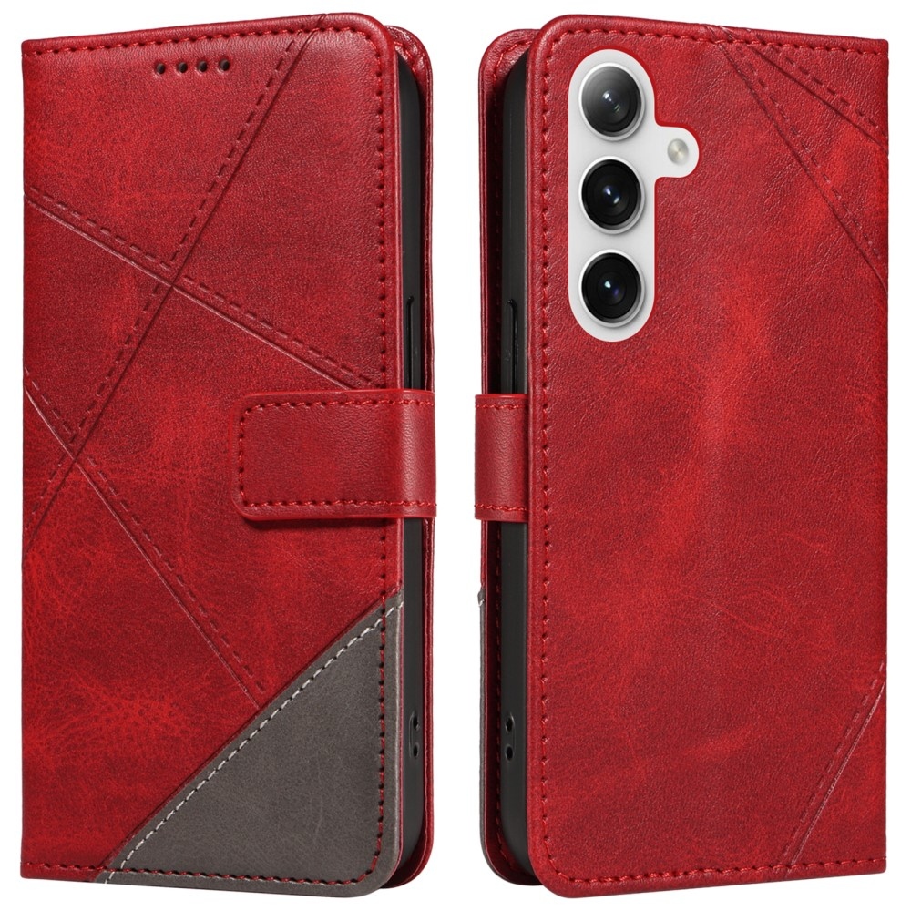 Triangle knížkové pouzdro na Samsung Galaxy S24+/S25+ - červené