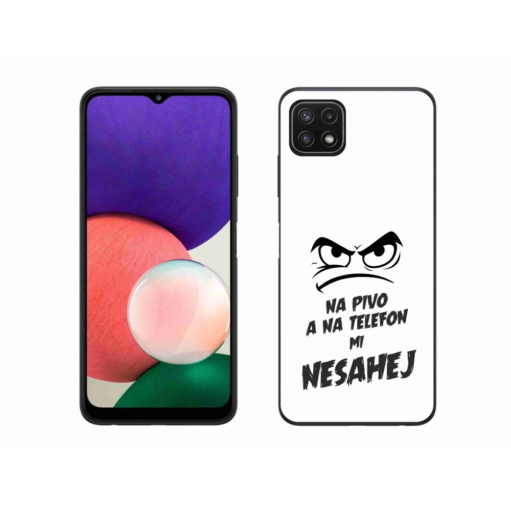Gelový kryt mmCase na Samsung Galaxy A22 5G - pivní motiv 2 bílé pozadí