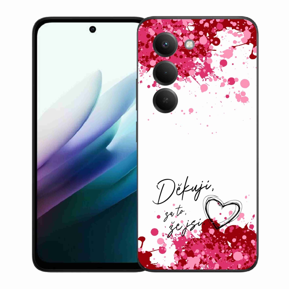 Gelový kryt mmCase na Xiaomi Redmi 15 4G/5G (171mm) - zamilovaný text 2 bílé pozadí
