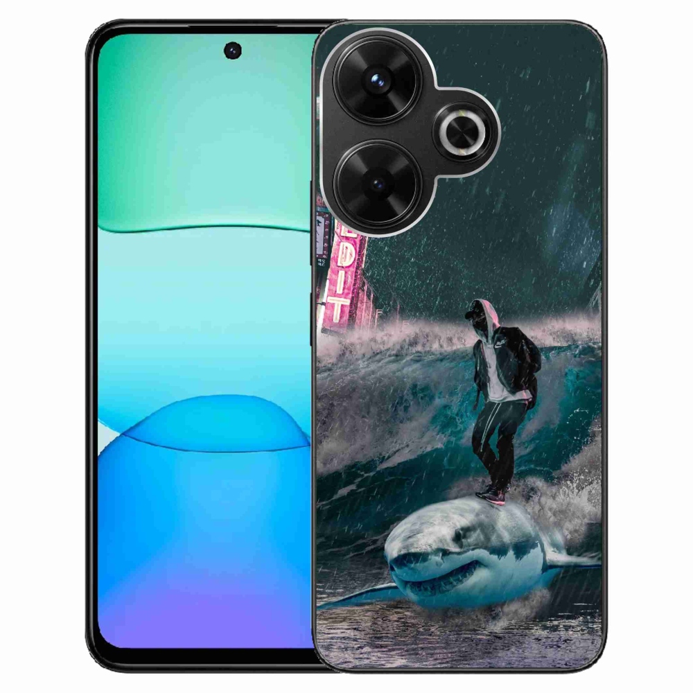 Gelový kryt mmCase na Xiaomi Redmi 13 4G/Poco M6 4G - žralok