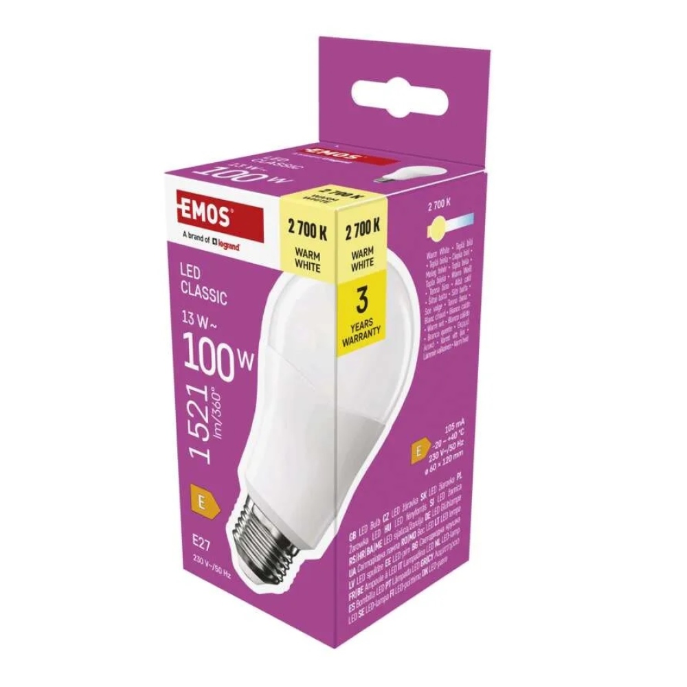 LED žárovka Classic A60 / E27 / 13 W (100 W) / 1521 lm / teplá bílá