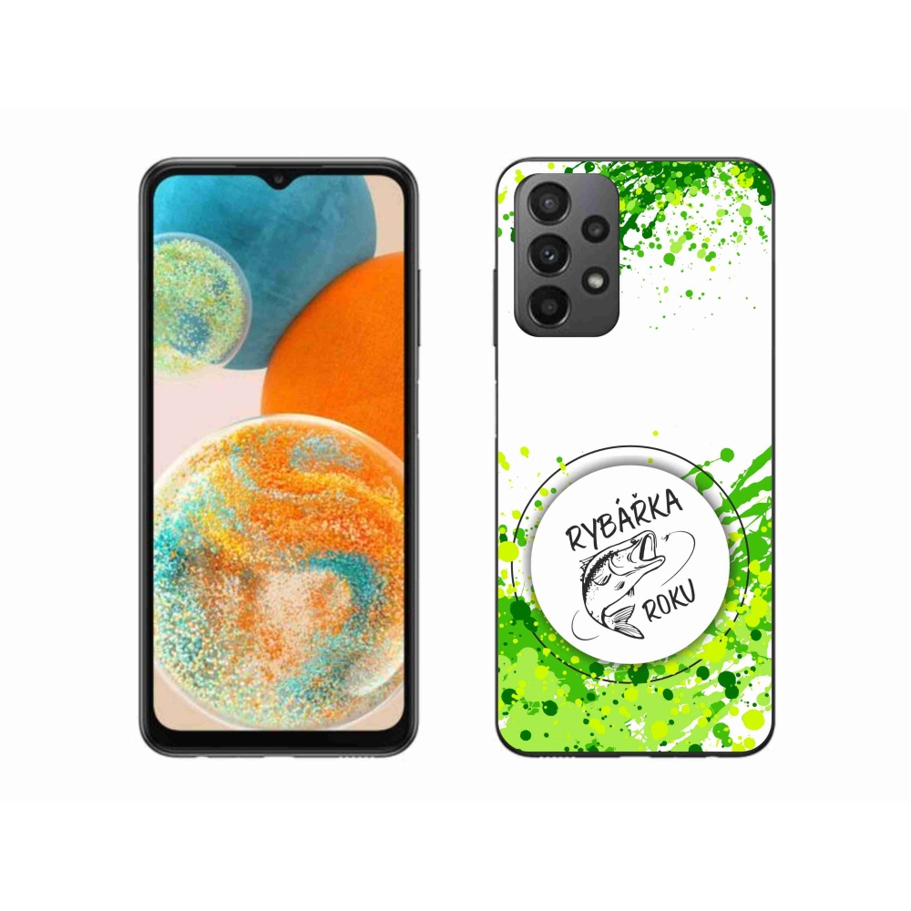 Gelový kryt mmCase na Samsung Galaxy A23 4G/5G - rybářka roku bílé pozadí