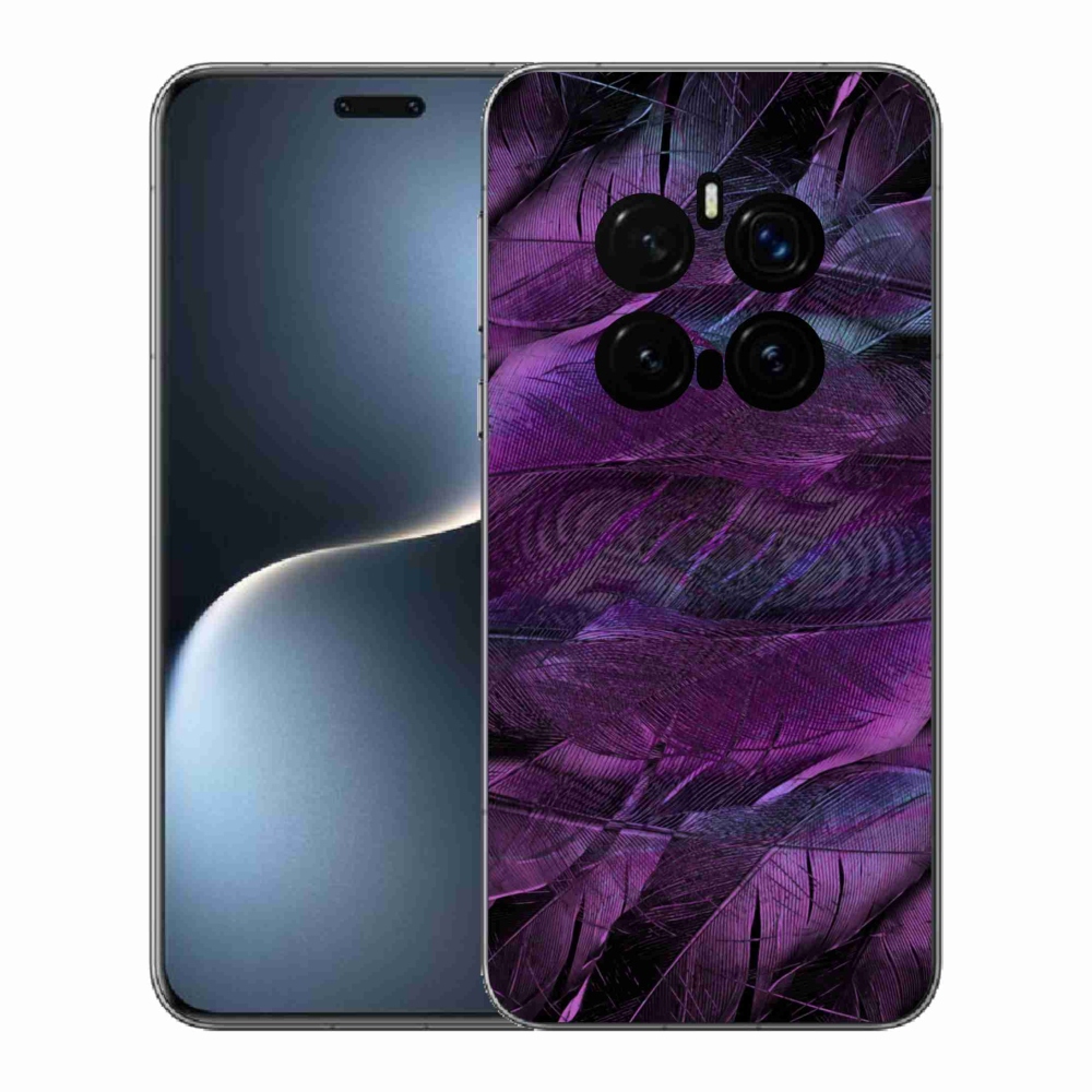 Gelový kryt mmCase na Honor Magic 7 Pro 5G - fialová pírka