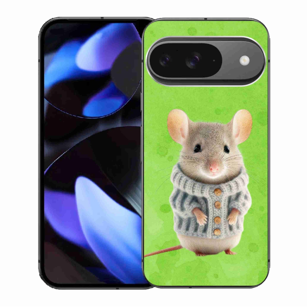 Gelový kryt mmCase na Google Pixel 9/9 Pro - myška ve svetru