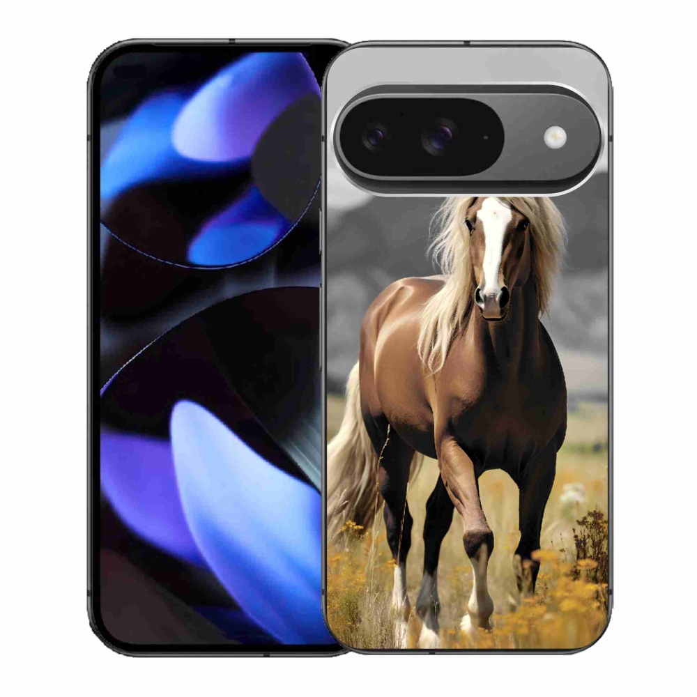 Gelový kryt mmCase na Google Pixel 9/9 Pro - hnědý kůň 1