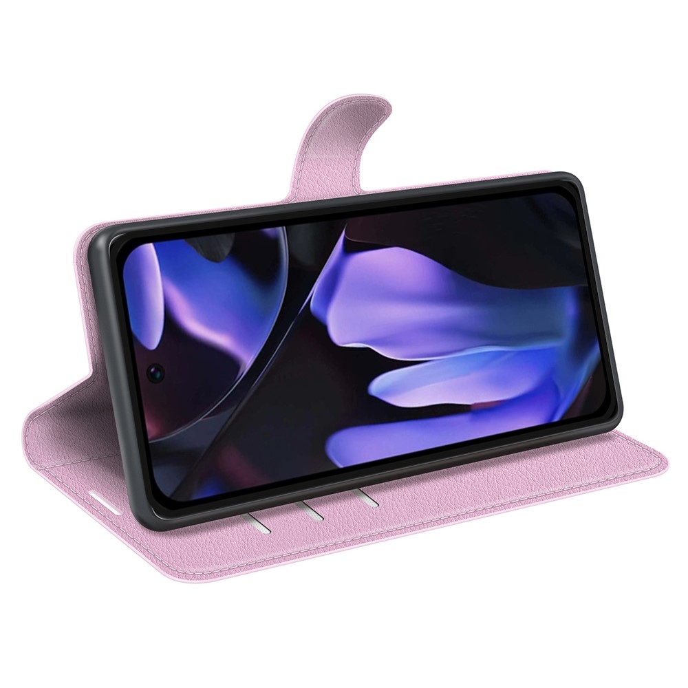 Litchi knížkové pouzdro na Google Pixel 9a - růžové