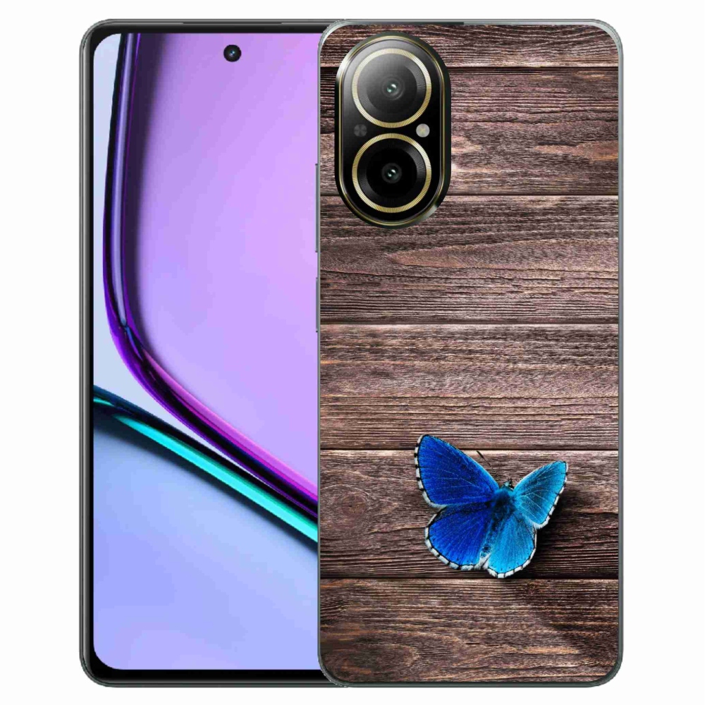 Gelový kryt mmCase na Realme C67 - modrý motýl 1