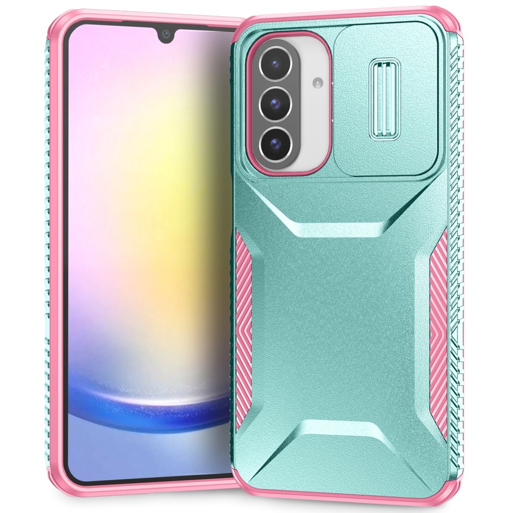 Slips odolný kryt na Samsung Galaxy A26 5G - modrozelený/růžový