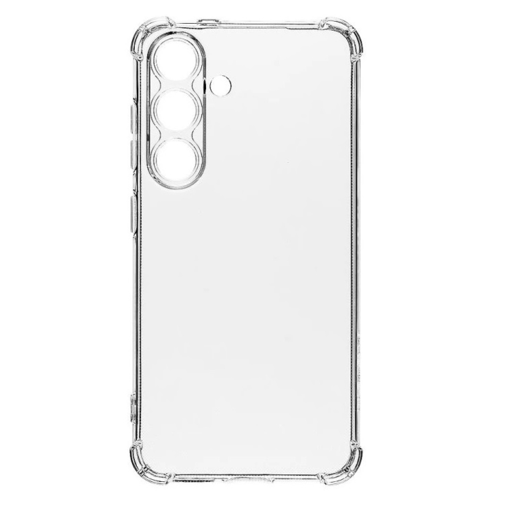 Průhledný gelový obal s vyztuženými rohy na Samsung Galaxy S25 - průhledný