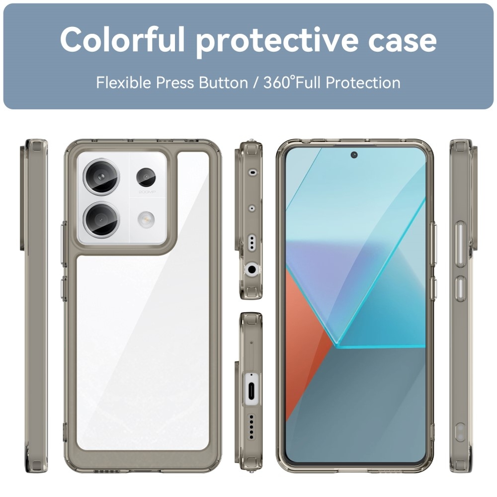 Gelový obal s pevnými zády na Xiaomi Redmi Note 13 Pro 5G/Poco X6 5G - šedý