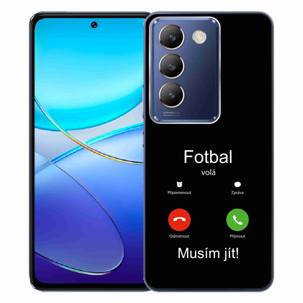 Gelový kryt mmCase na Vivo V40 SE 4G/5G - fotbal volá černé pozadí