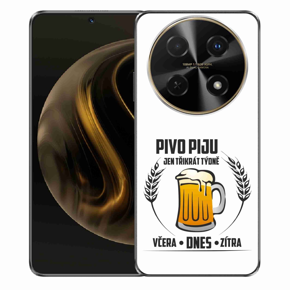 Gelový kryt mmCase na Huawei Nova 12i - pivní motiv bílé pozadí