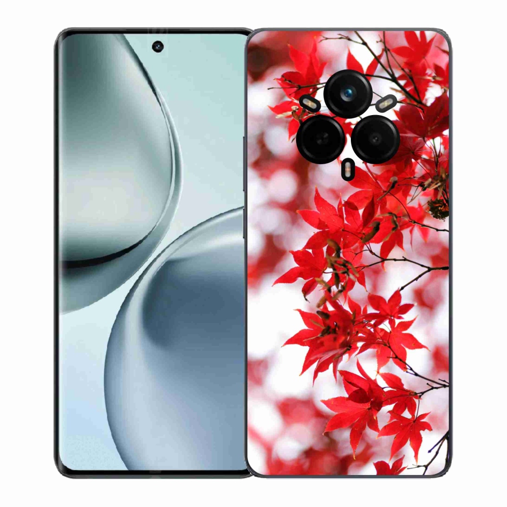 Gelový kryt mmCase na Realme 14 Pro+ 5G - červené listy