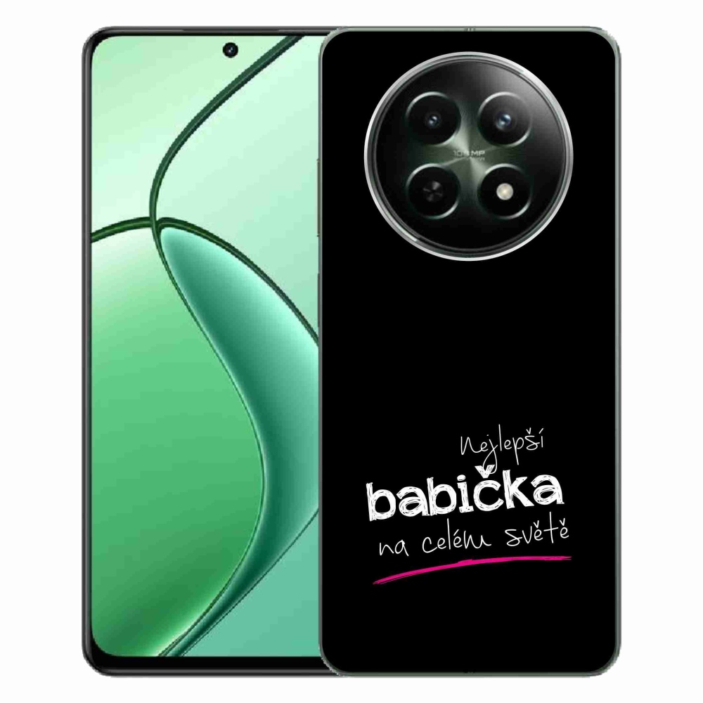 Gelový kryt mmCase na Realme 12 5G/12x 5G - nejlepší babička 4 černé pozadí