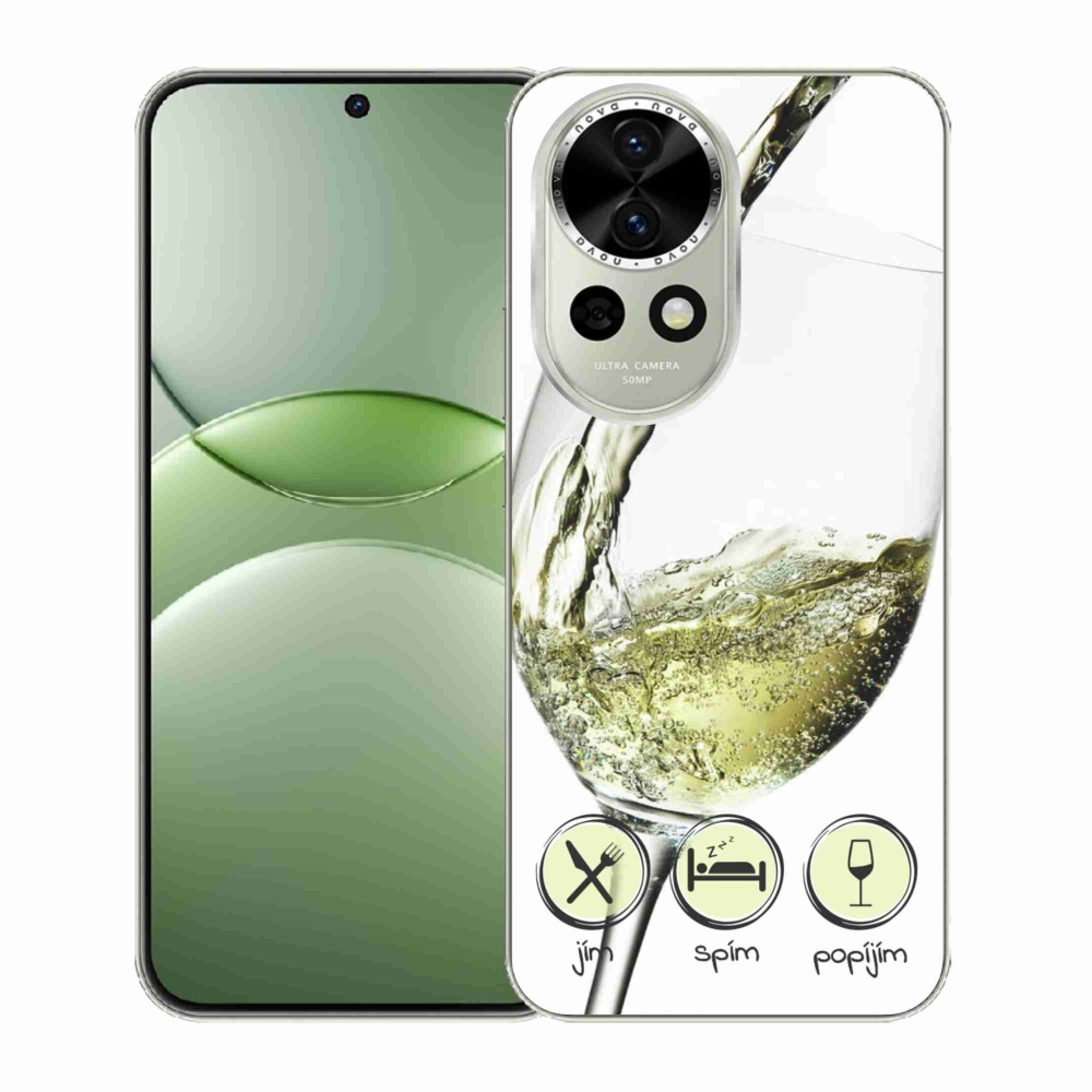 Gelový kryt mmCase na Huawei Nova 13 5G - sklenička vína bílé