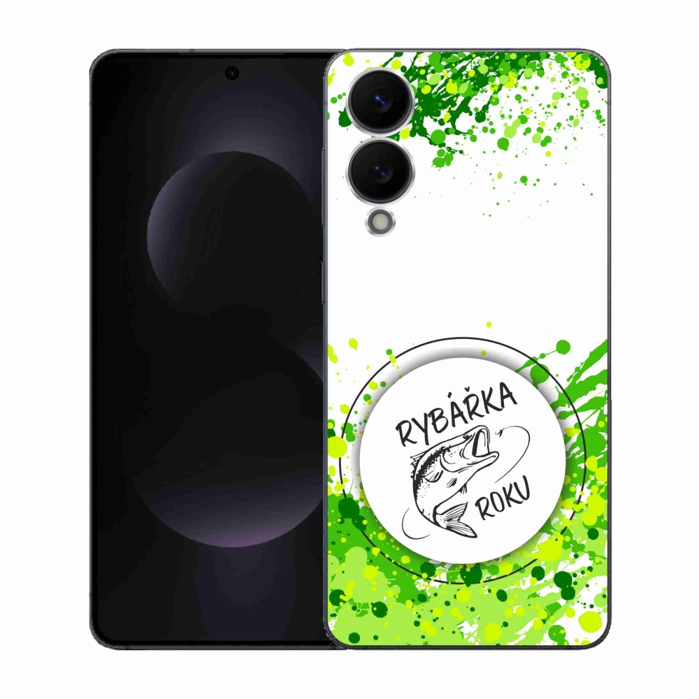 Gelový kryt mmCase na Samsung Galaxy S25 Edge - rybářka roku bílé pozadí