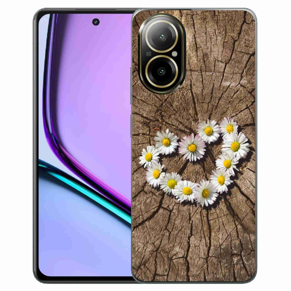 Gelový kryt mmCase na Realme C67 - srdce z kopretin