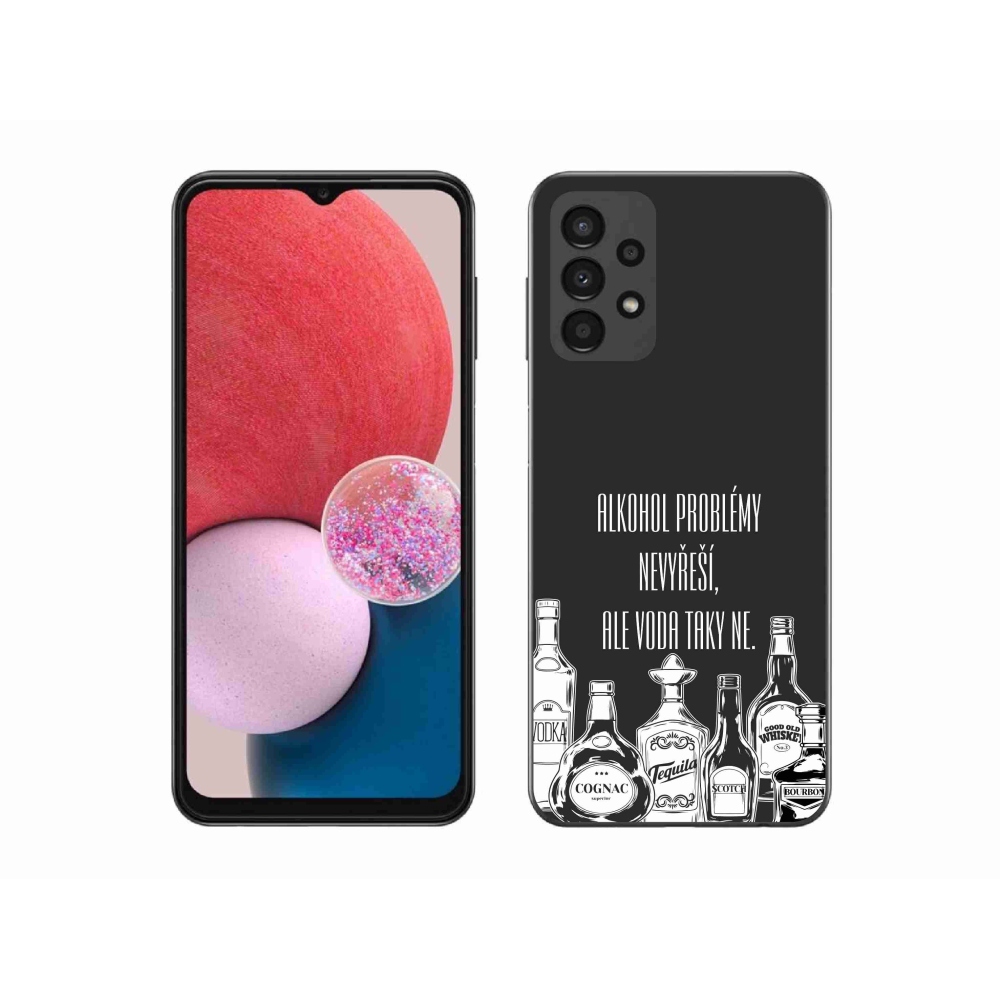 Gelový kryt mmCase na Samsung Galaxy A13 4G - vtipný text černé pozadí
