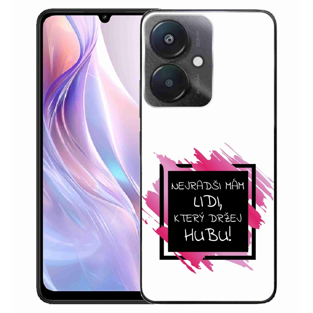 Gelový kryt mmCase na Xiaomi Redmi 13C 5G  - vtipný text 7 černobílé pozadí