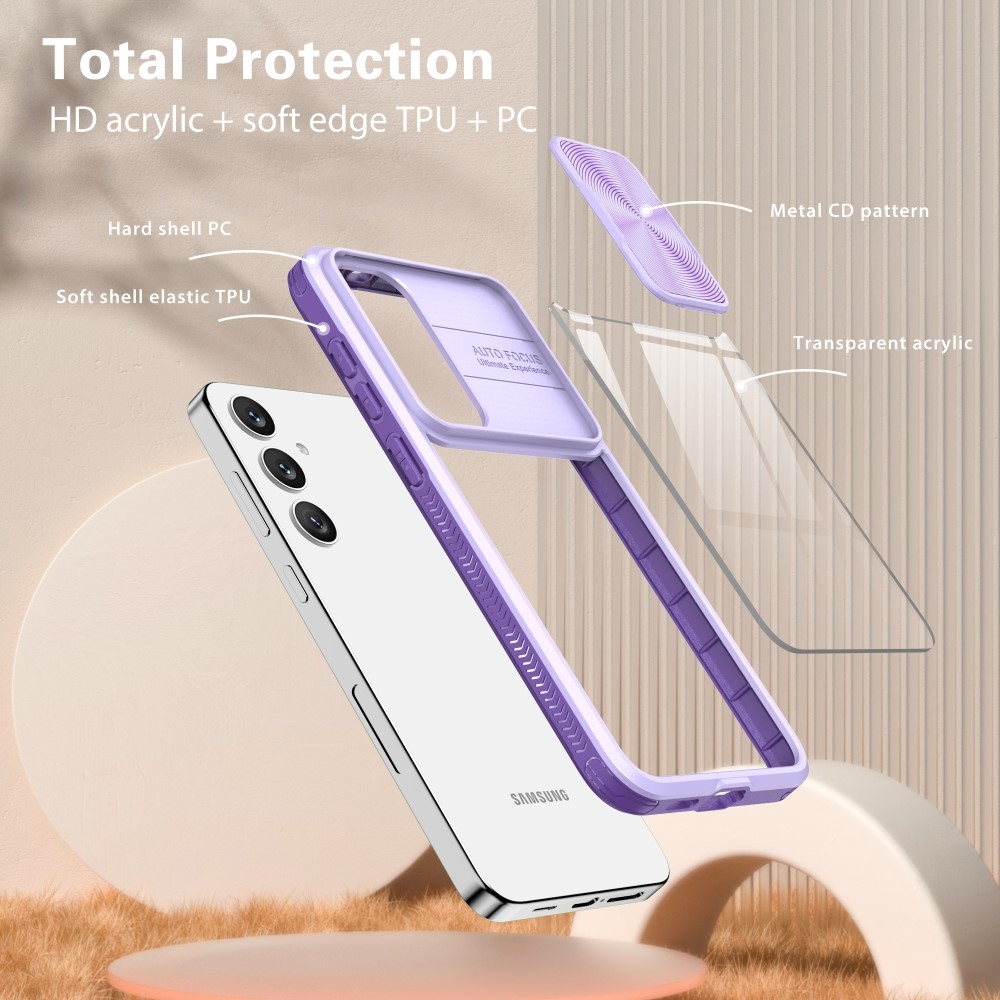 Backplate odolný kryt s krytkou fotoaparátu na Samsung Galaxy S25+ - fialový