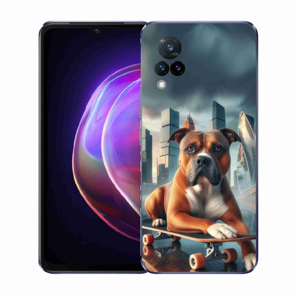 Gelový kryt mmCase na Vivo V21 4G/5G - pes na skateboardu