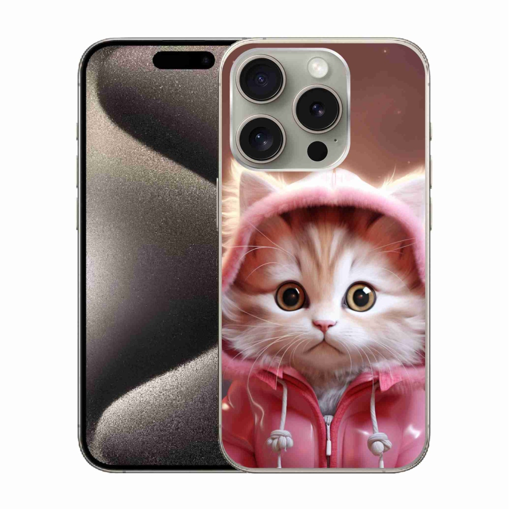 Gelový kryt mmCase na iPhone 15 Pro - roztomilé kotě 3