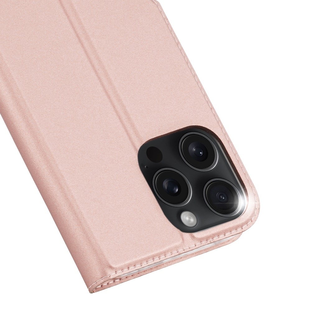 DUX knížkové pouzdro na iPhone 16 Pro - růžovozlaté