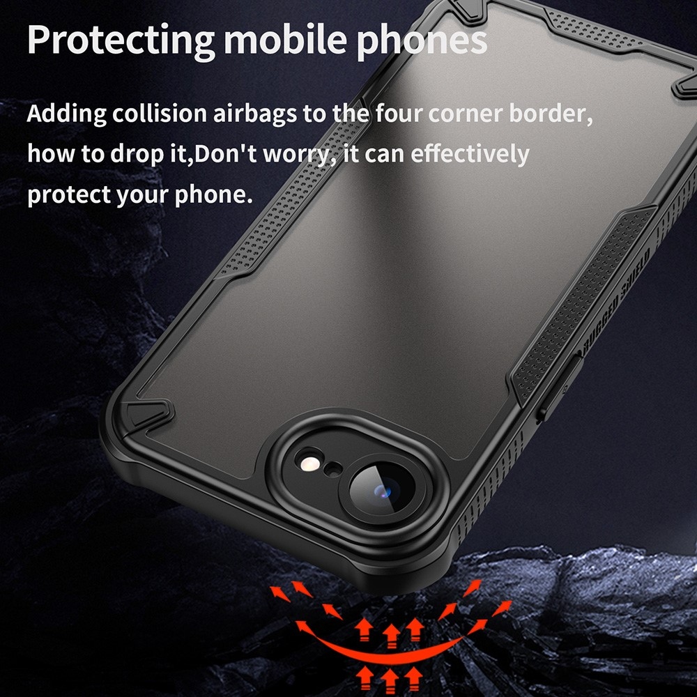 Frosted odolný kryt na iPhone 16e - černý