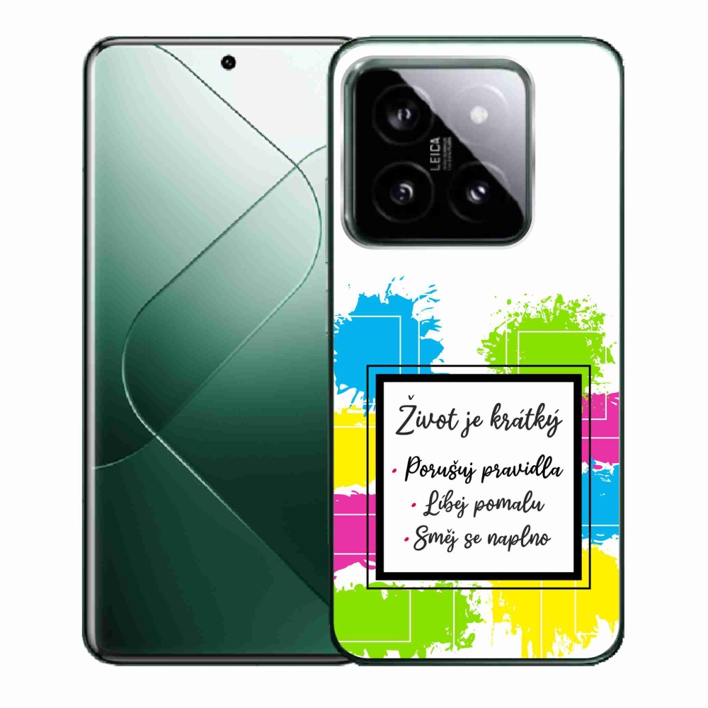 Gelový kryt mmCase na Xiaomi 14 - citát 5 bílé pozadí