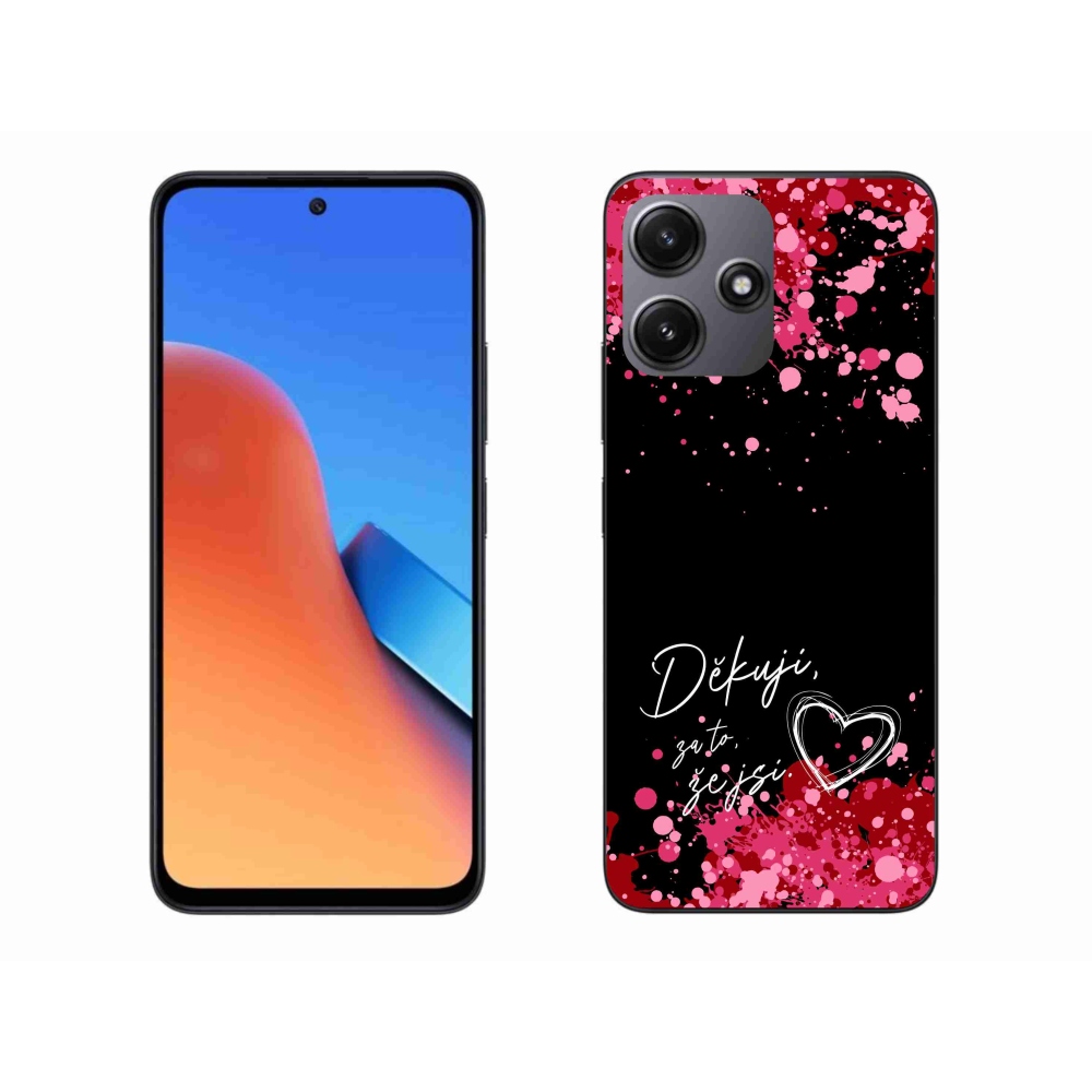 Gelový kryt mmCase na Xiaomi Redmi 12 5G - zamilovaný text 2 černé pozadí