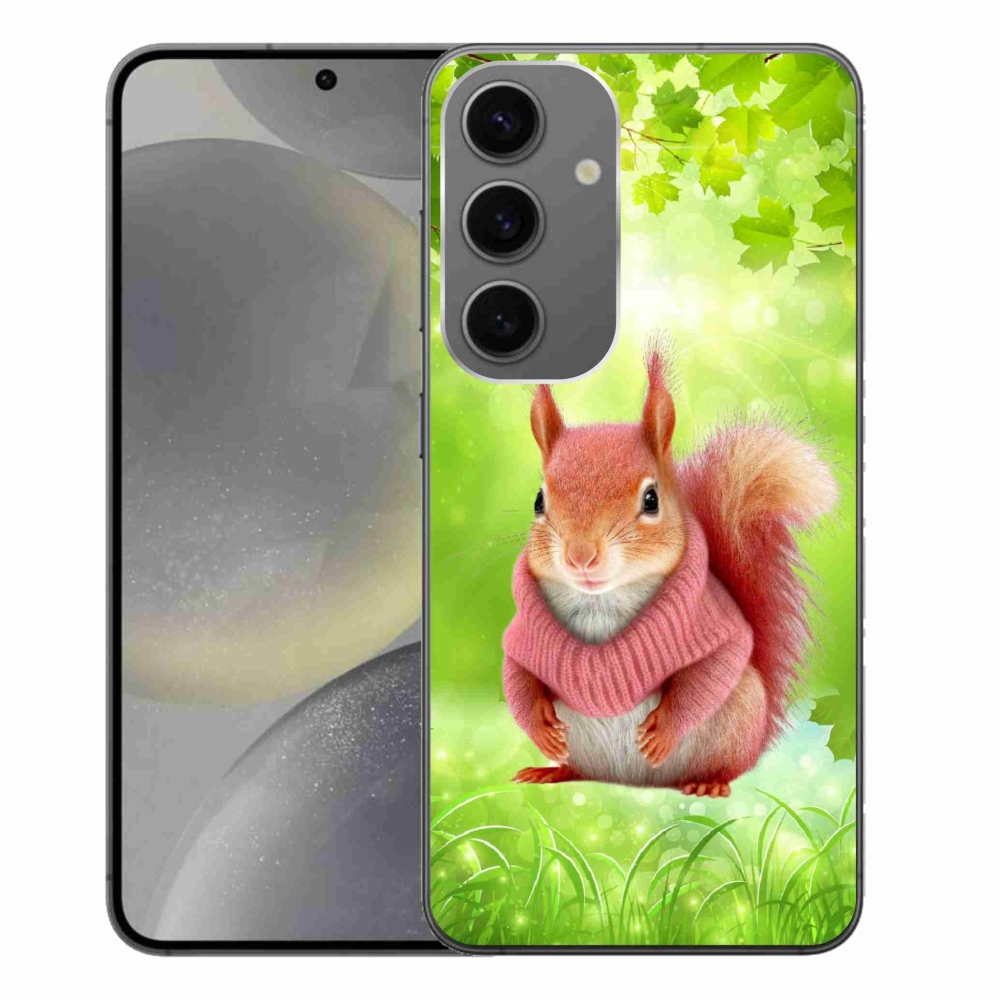 Gelový kryt mmCase na Samsung Galaxy S24+ - veverka ve svetru