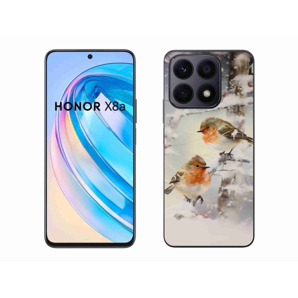 Gelový kryt mmCase na Honor X8a - ptáčci v zimě