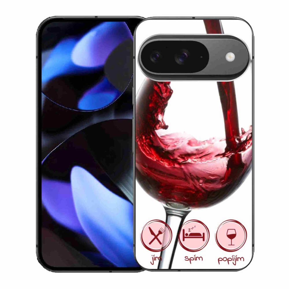 Gelový obal mmCase na Google Pixel 9/9 Pro - sklenička vína červené