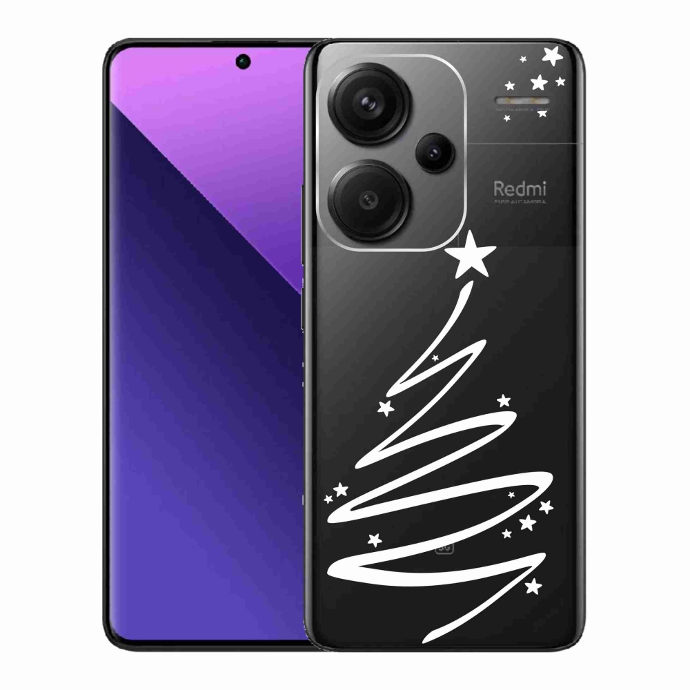 Gelový kryt mmCase na Xiaomi Redmi Note 13 Pro+ 5G - bílý stromeček na průhledném pozadí