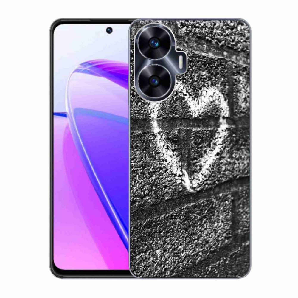 Gelový kryt mmCase na Realme C55 - srdce na zdi