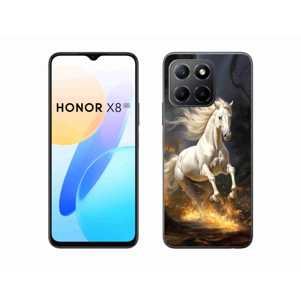 Gelový kryt mmCase na Honor X8 5G - bílý kůň 2