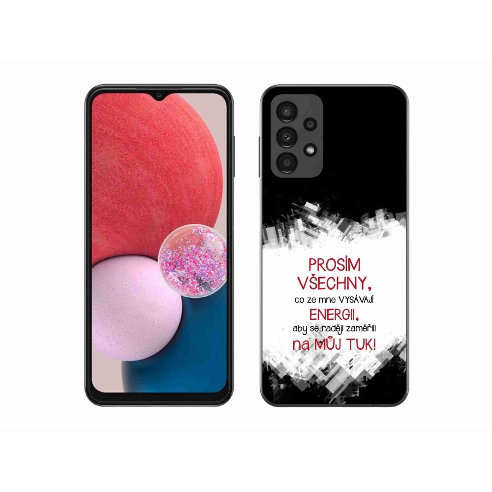 Gelový kryt mmCase na Samsung Galaxy A13 4G - vtipný text 1 červený