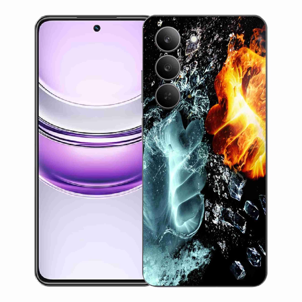 Gelový kryt mmCase na Realme 14x 5G - voda a oheň