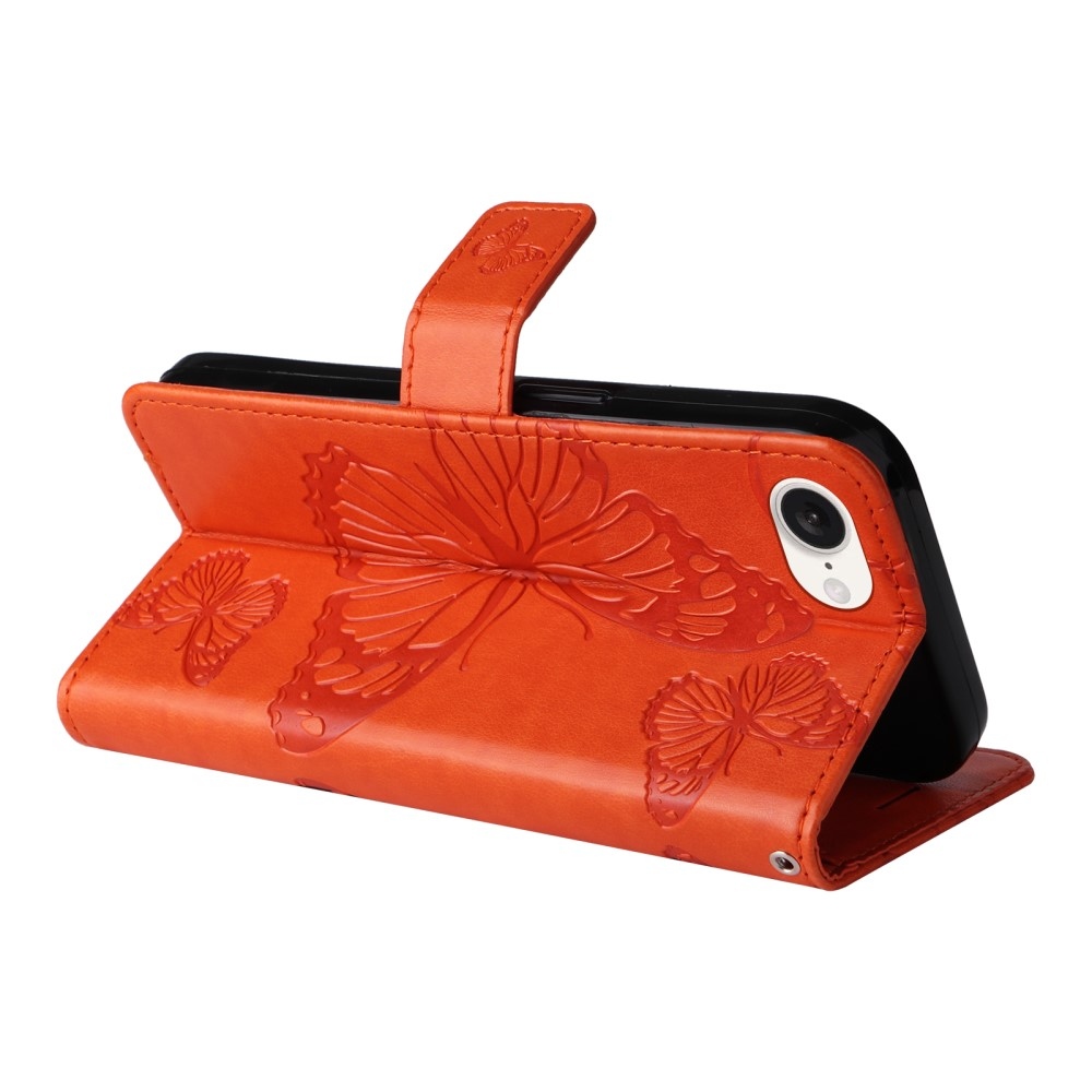 Big Butterfly knížkové pouzdro na iPhone 16e - oranžové