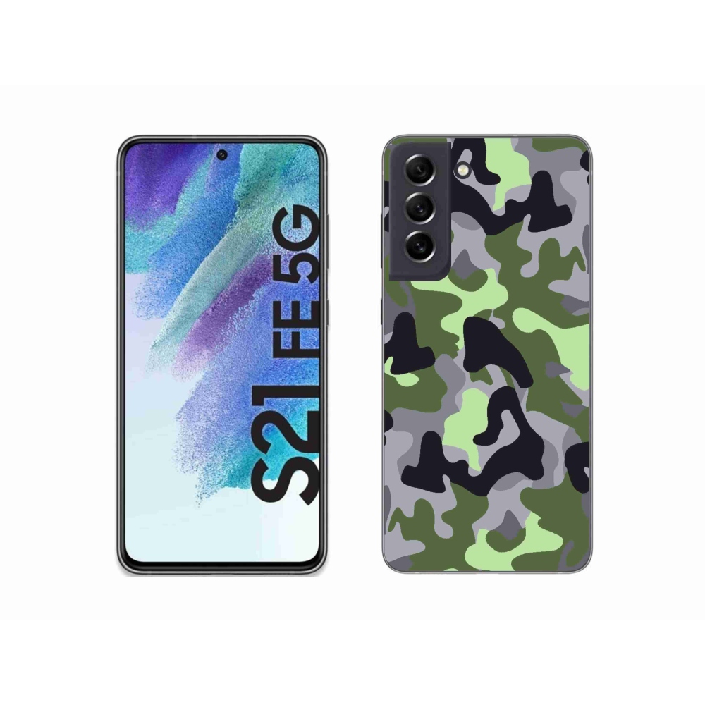 Gelový kryt mmCase na Samsung Galaxy S21 FE 5G - maskáčový vzor 7