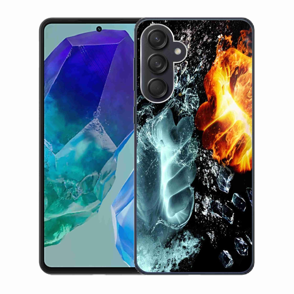 Gelový kryt mmCase na Samsung Galaxy M55 5G - voda a oheň