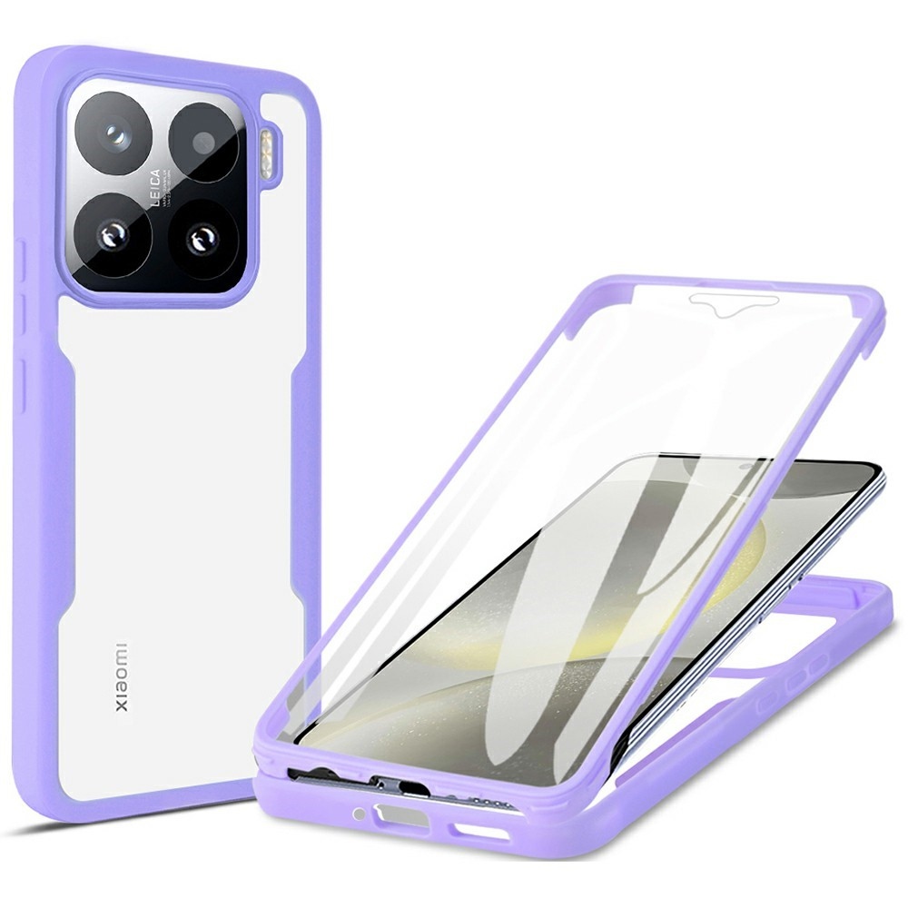 Acryl gelový obal s rámečkem pro ochranou displeje na Xiaomi 15 - fialový