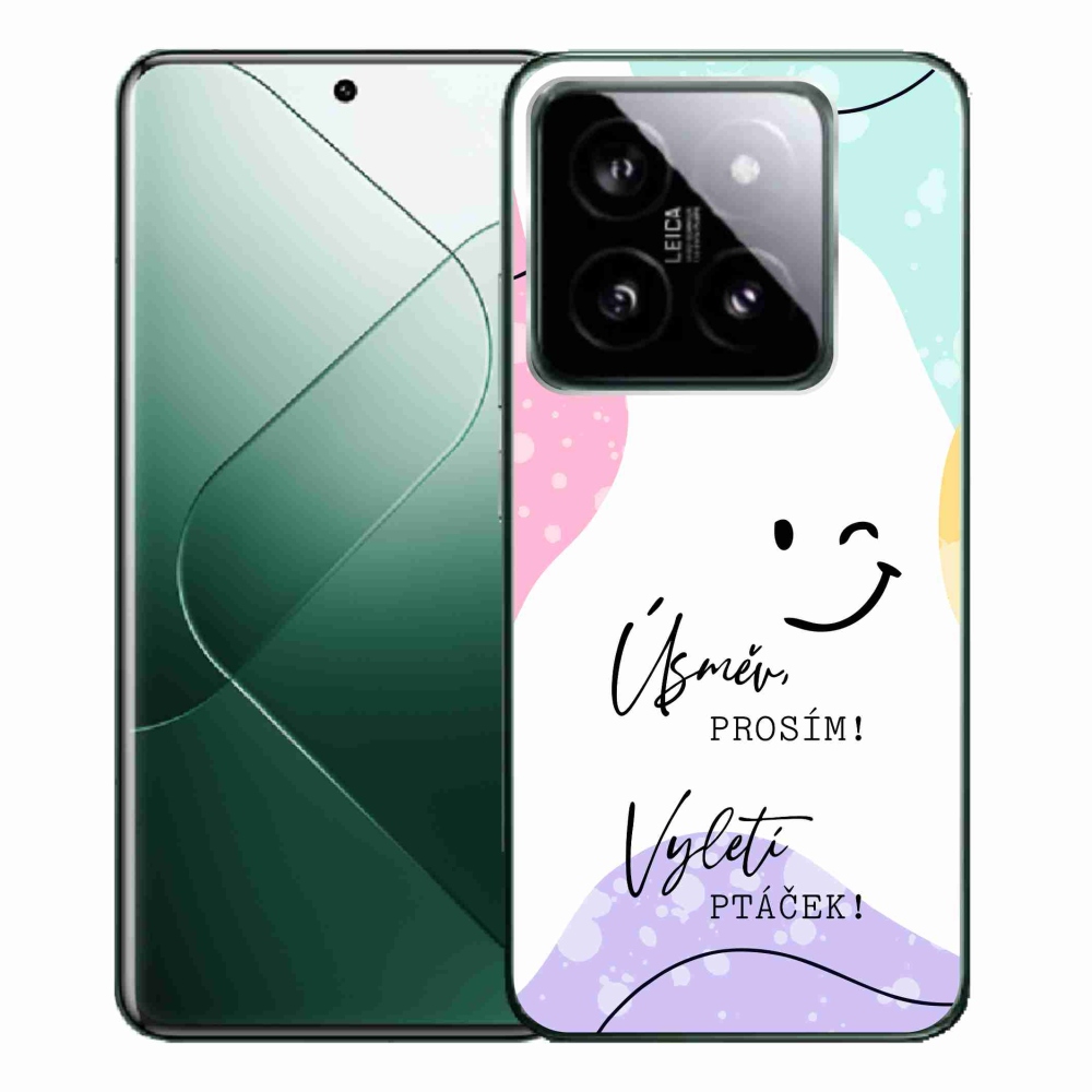 Gelový kryt mmCase na Xiaomi 14 Pro - vtipný text 4 bílé pozadí
