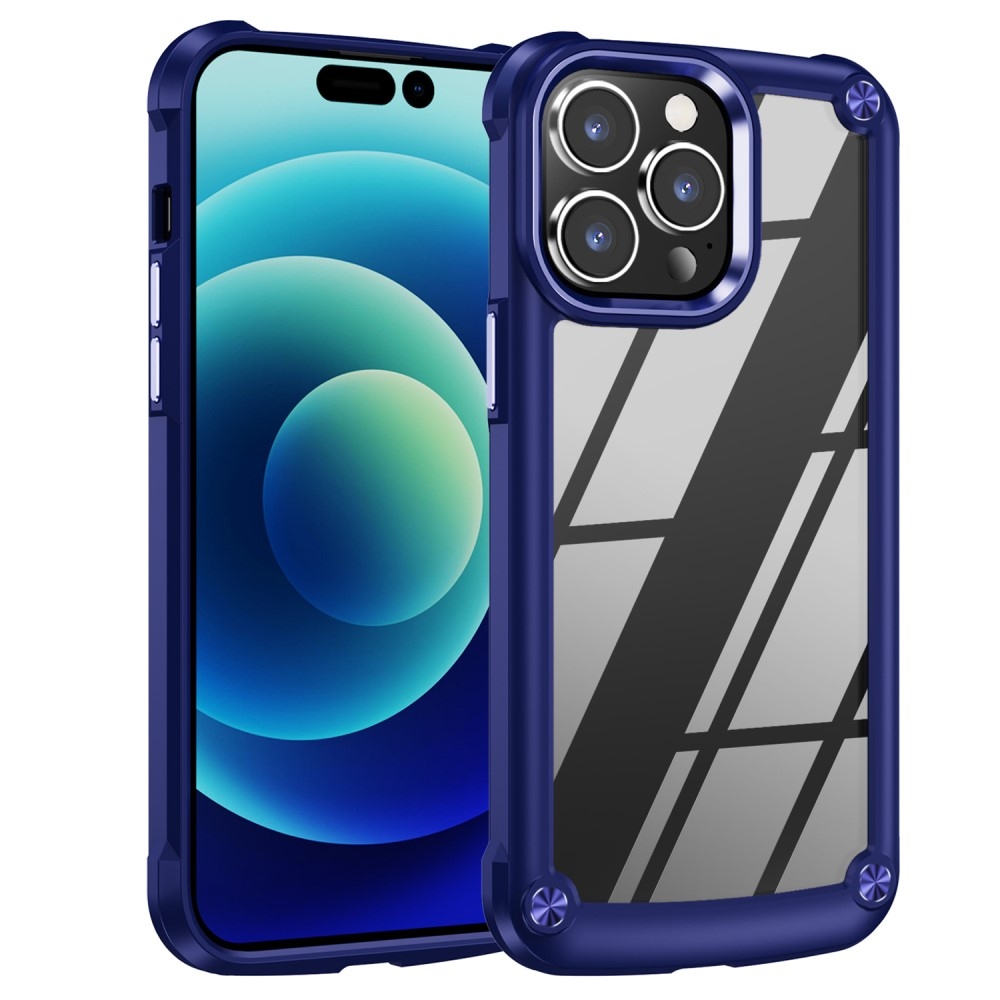 Gelový obal s pevnými zády na iPhone 15 Pro Max - modrý